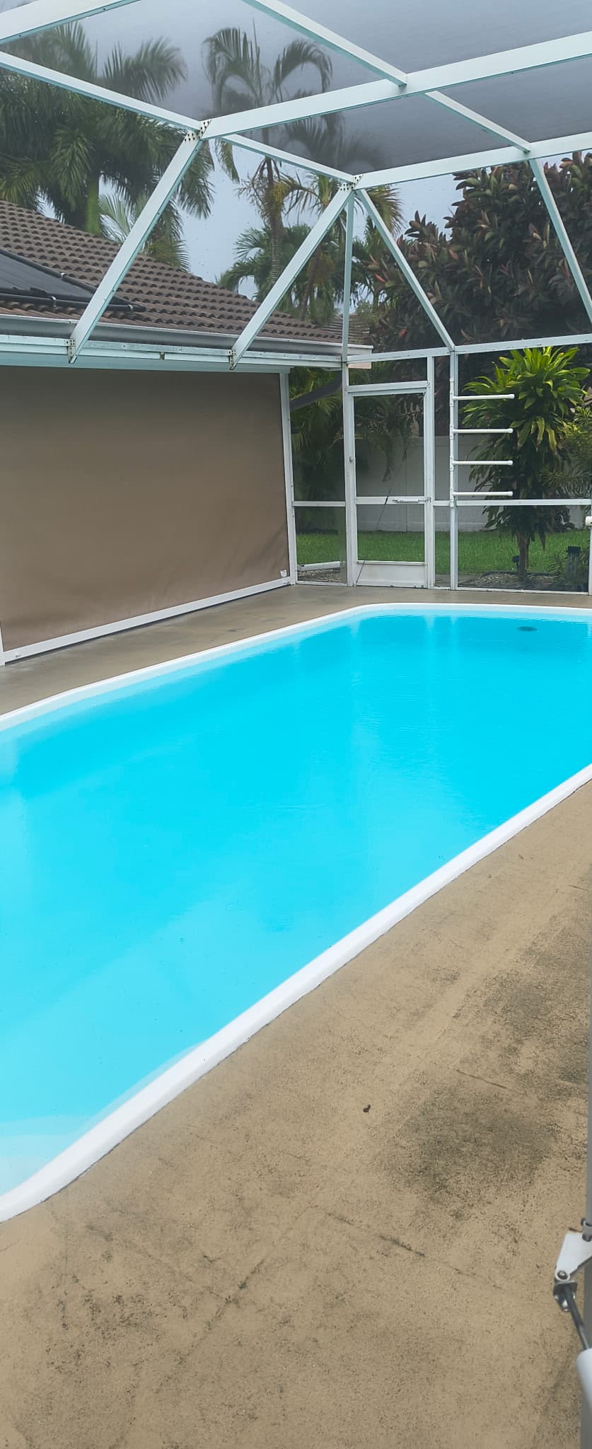 Pool after care with clean, clear blue water